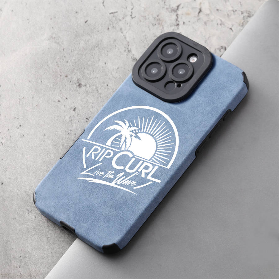 1Pc Blue For iPhone 11 Pro Max Leather Silicone Phone Case