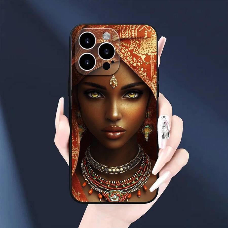 1Pc Black For iPhone 11 Classic African Woman Phone Case