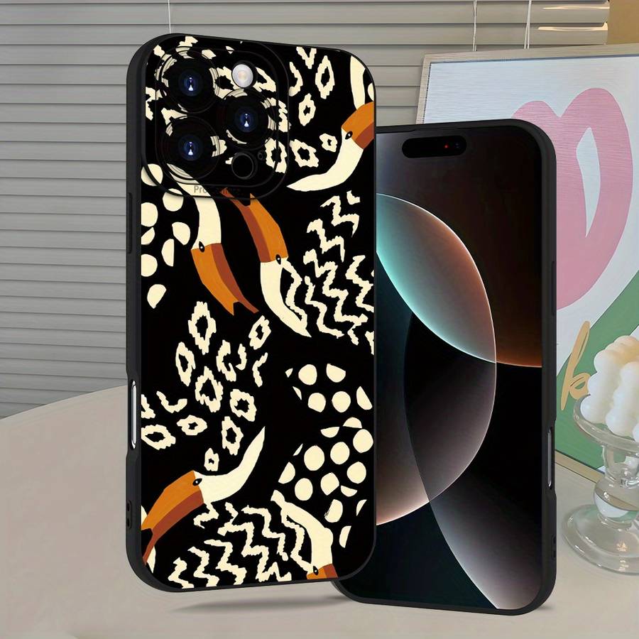 1Pc Black For iPhone XR African Style Feather Phone Case