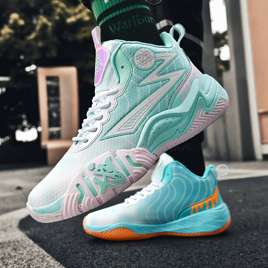 Basketball Shoes Color Green Pink Sizeuk 9.5