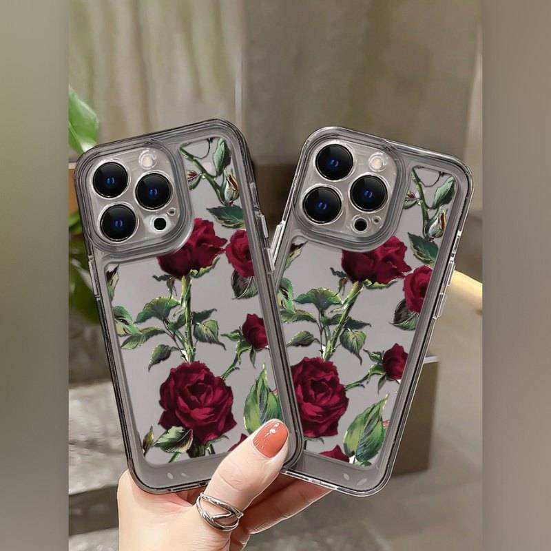 1Pc Transparent Black For iPhone 14 Pro Phone Case Phone Cover