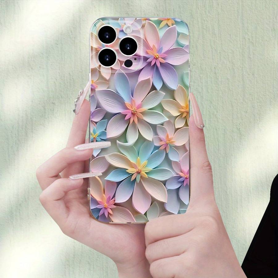 1Pc Transparent For iPhone XS Max Beautiful Flower Phone Case