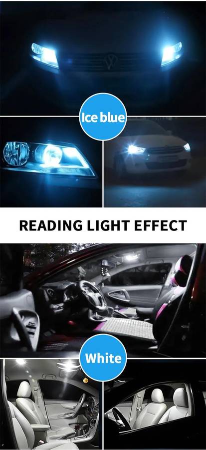 Car Lights Color White Storage 6Pcs