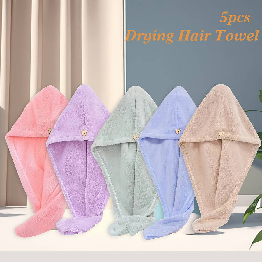 Hair Turban 5 Pack Mixed Colors