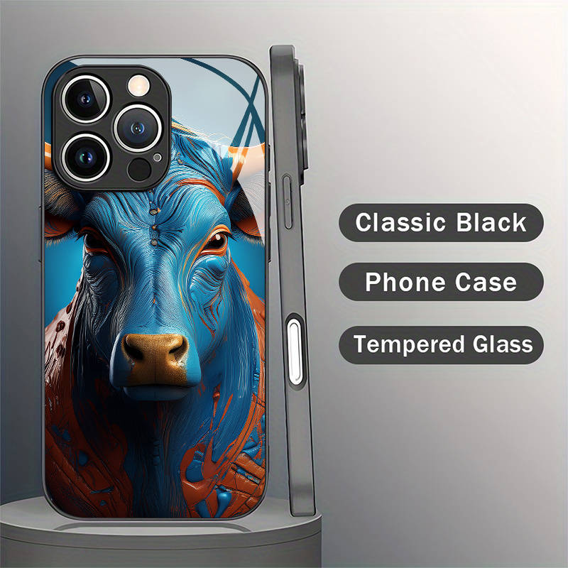 1Pc Mixed Color For iPhone 16 Plus African Tribe Cattle Stoneware Phone Case