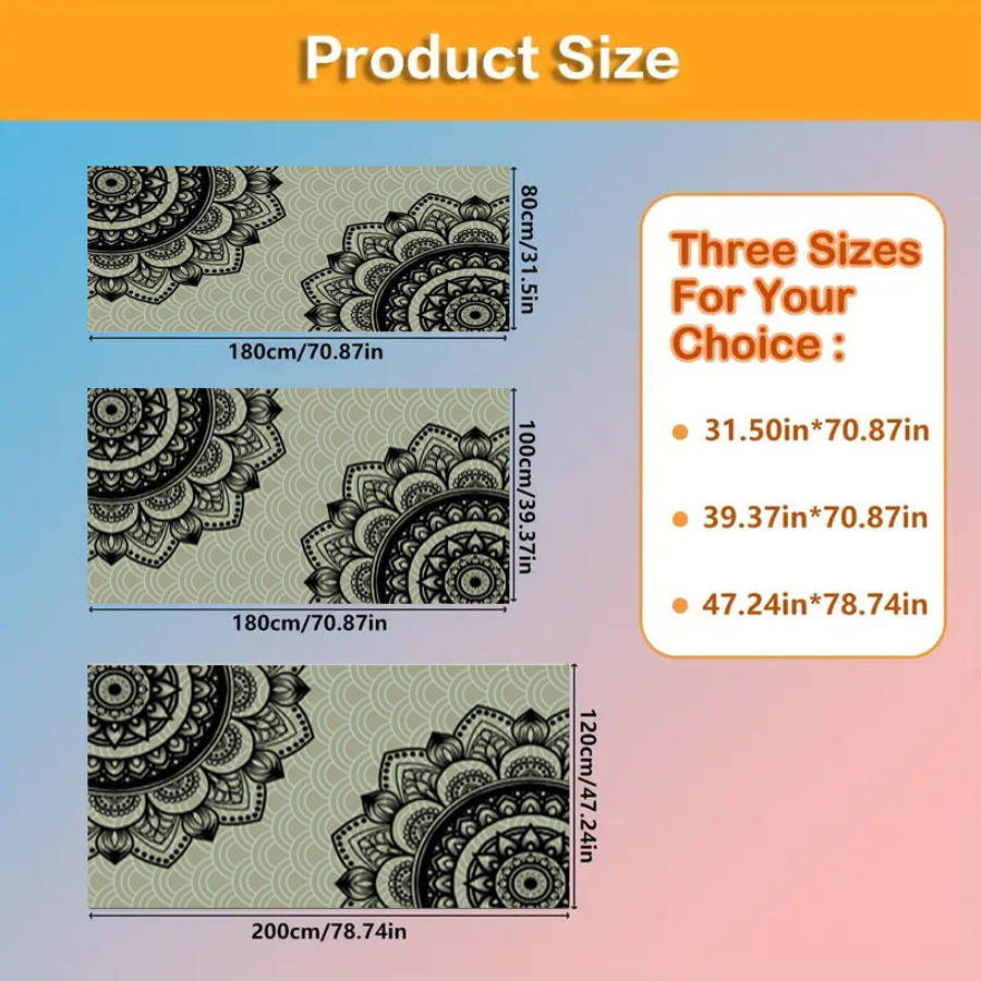 Yoga Mat 47.2Inx78.7In120Cmx200Cm Style Golden Sun Element