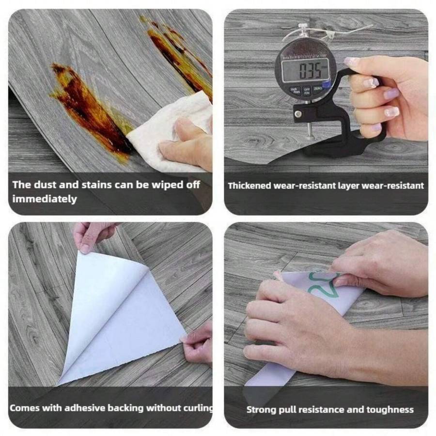 Self Adhesive Floor Stickers Walnut 40Cm*600Cm