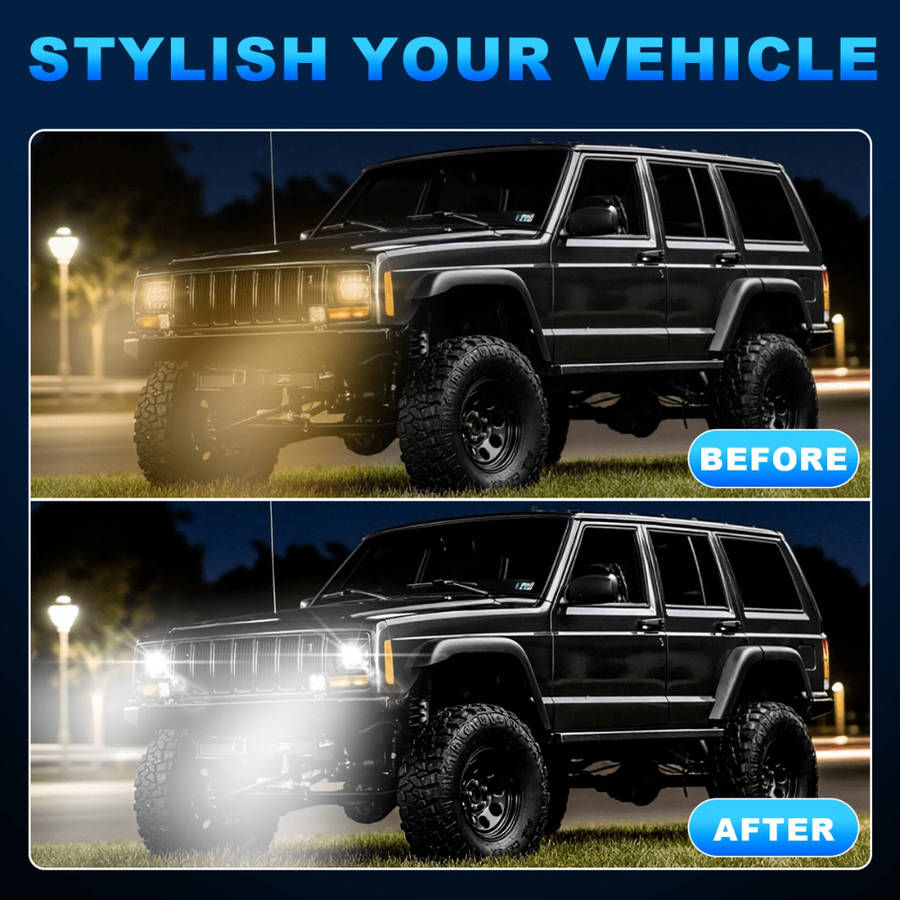 Car Lights Color 12.7X17.78 Cm Headlight 4 Beads Flame Size 2Pcs