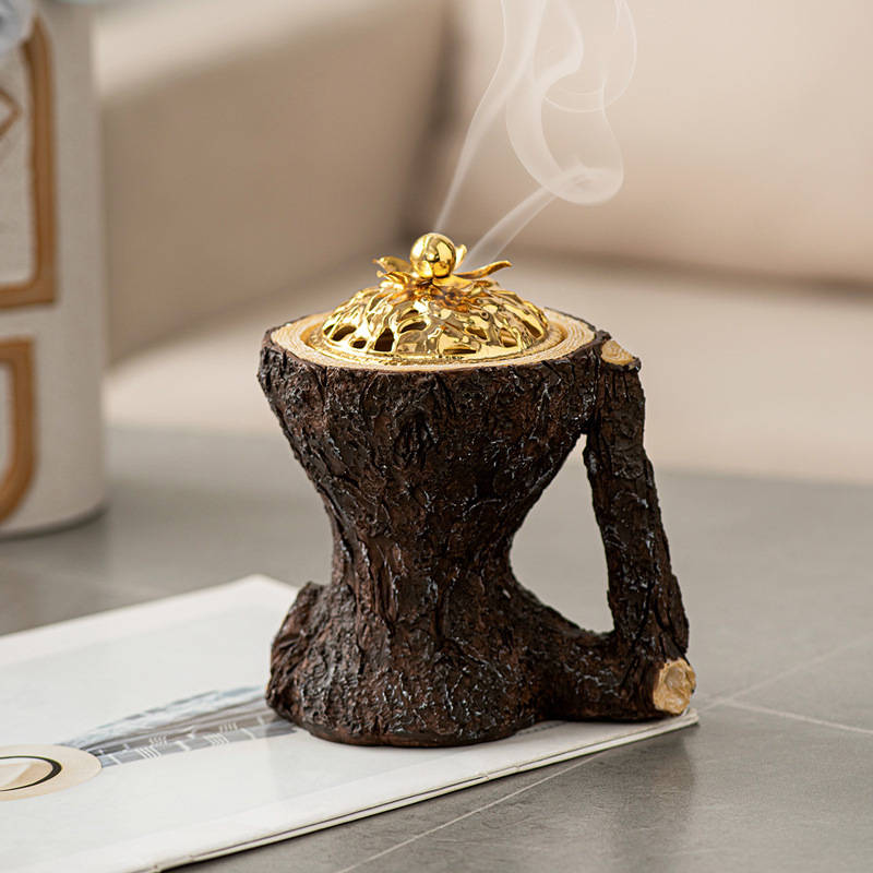 Incense Burner Color  Tree Bark Handle Incense Burner