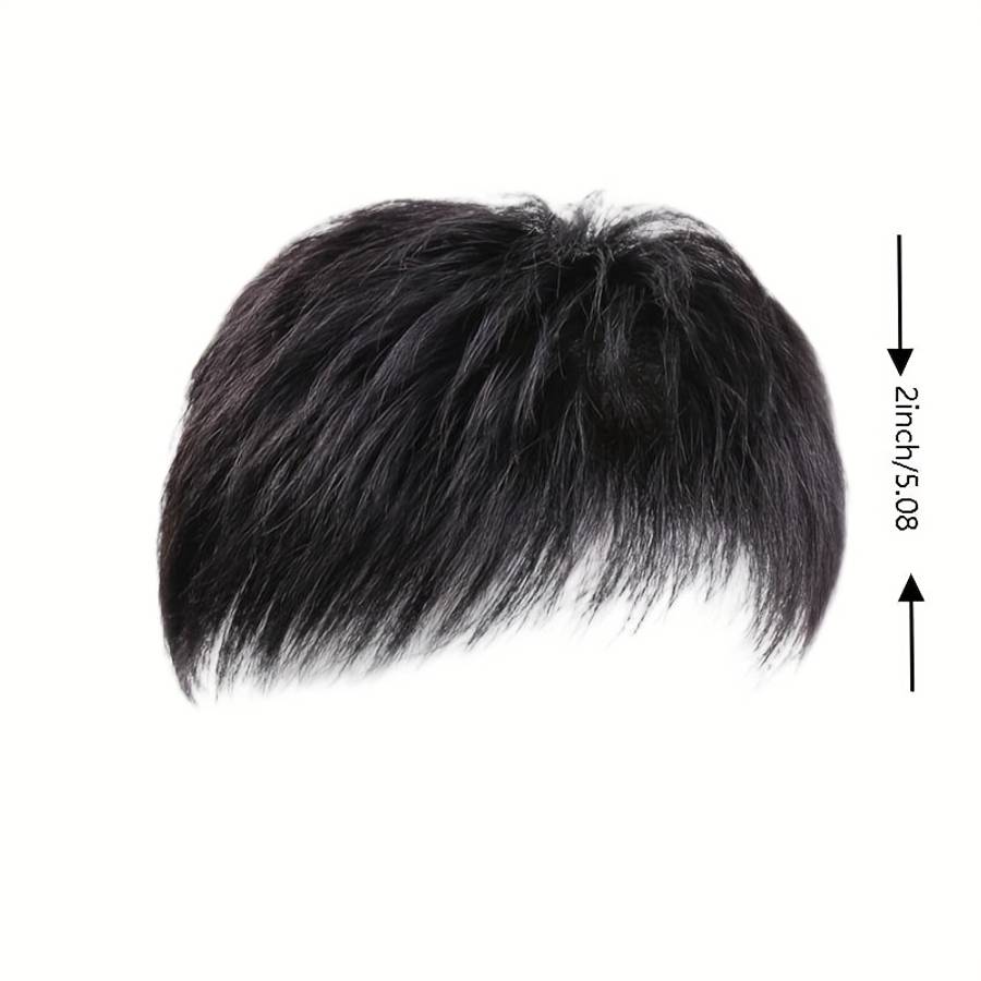 Black B Mens Wigs Hair Length 5.08Cm