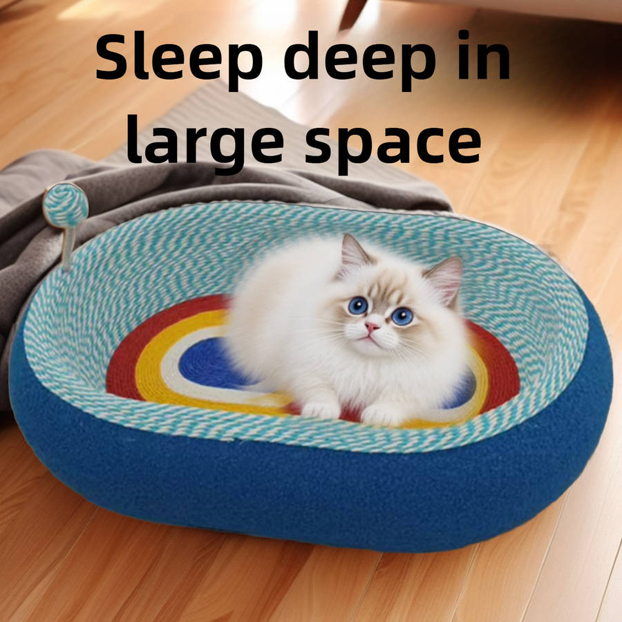 Pet Supplies Color Starry Sky Oval Deep Basin  Add  Cat Teaser Wand