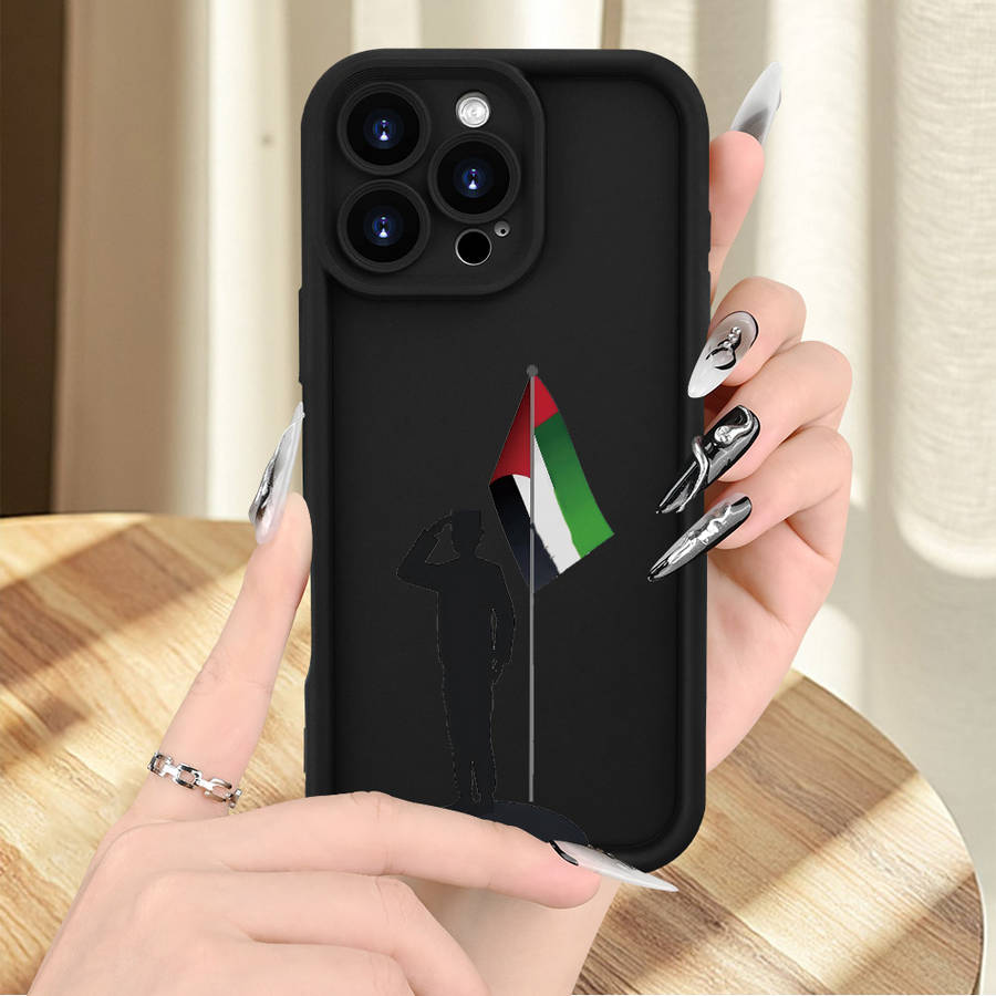 1Pc Black For iPhone 16 Pro An UAE National Day Pattern Phone Case