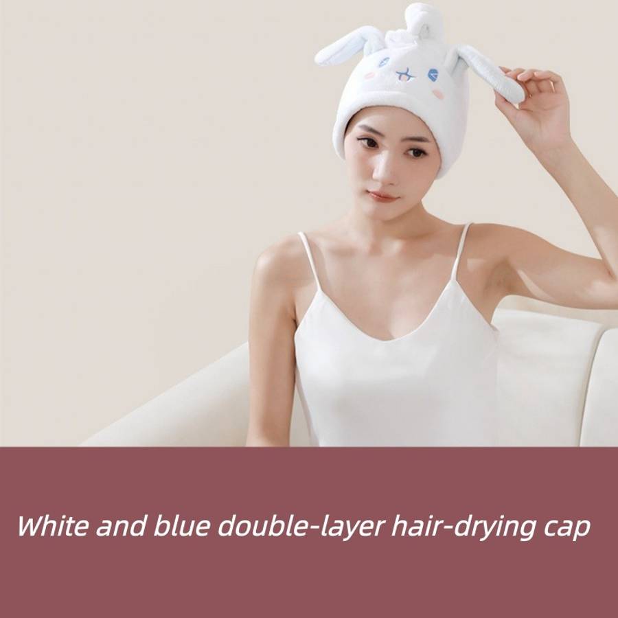 Hair Turban White Blue Weight Doublelayered And Thick.