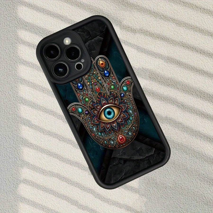 1Pc Black For iPhone 11 Pro Max Evil Eye Retro Cartoon Phone Case
