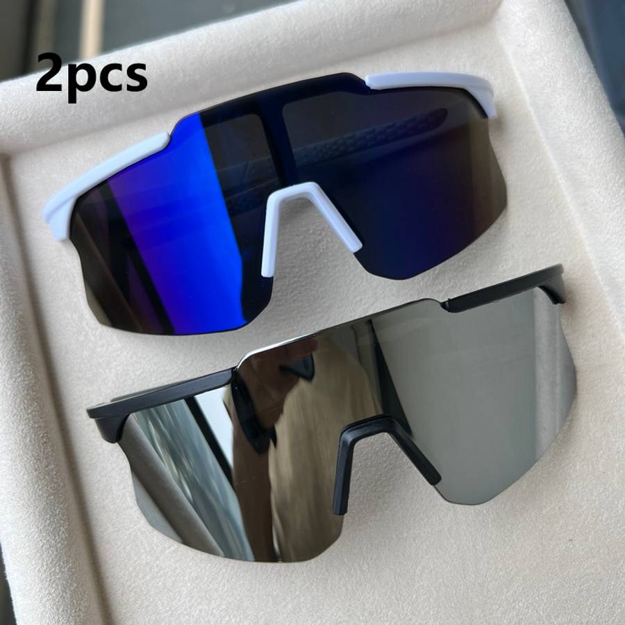 Cycling Glasses Color 2Pcs White Blue Mercury Black Silvery Mercury 2Pairs