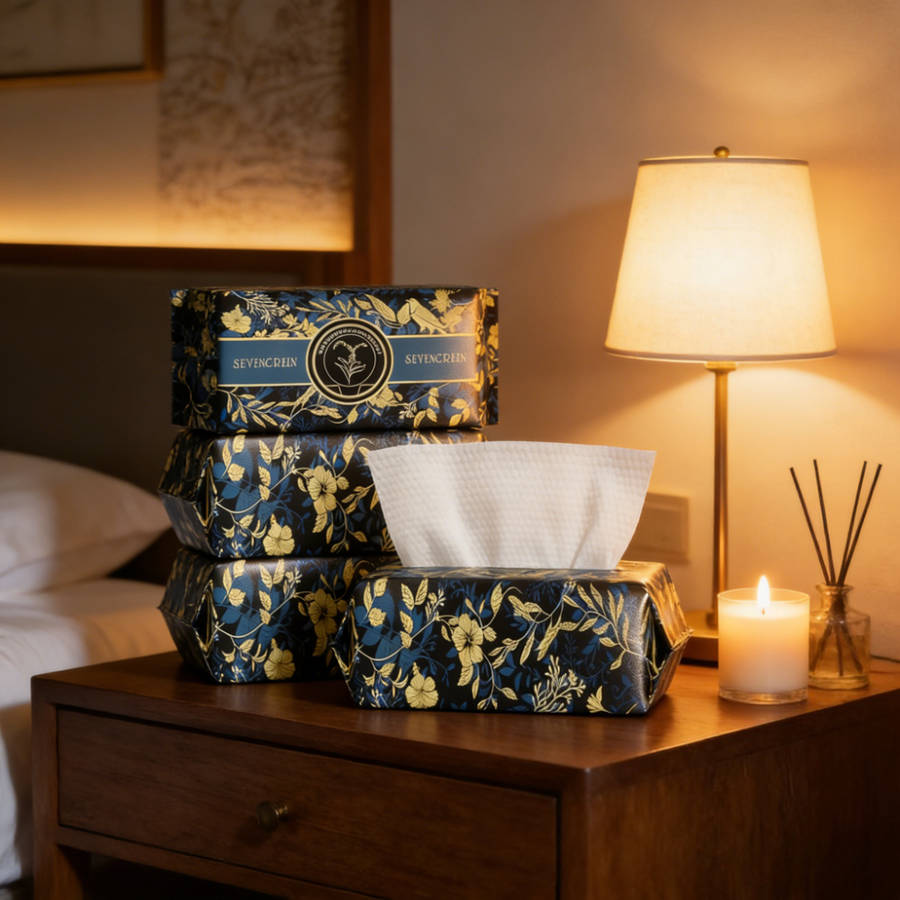 Wet Wipes Style Vintage Blue Golden Floral Quantity3Pcs