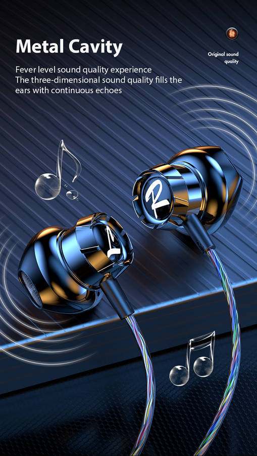 Wired Headphones 3.5Mm Black