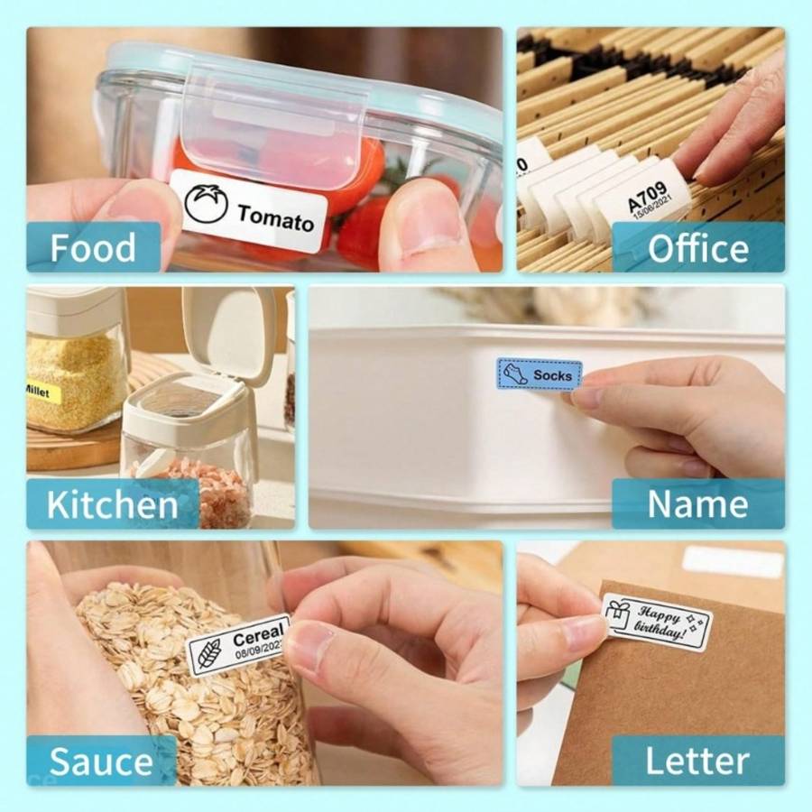 Printer Color White Label Maker  5 Rolls Of Paper