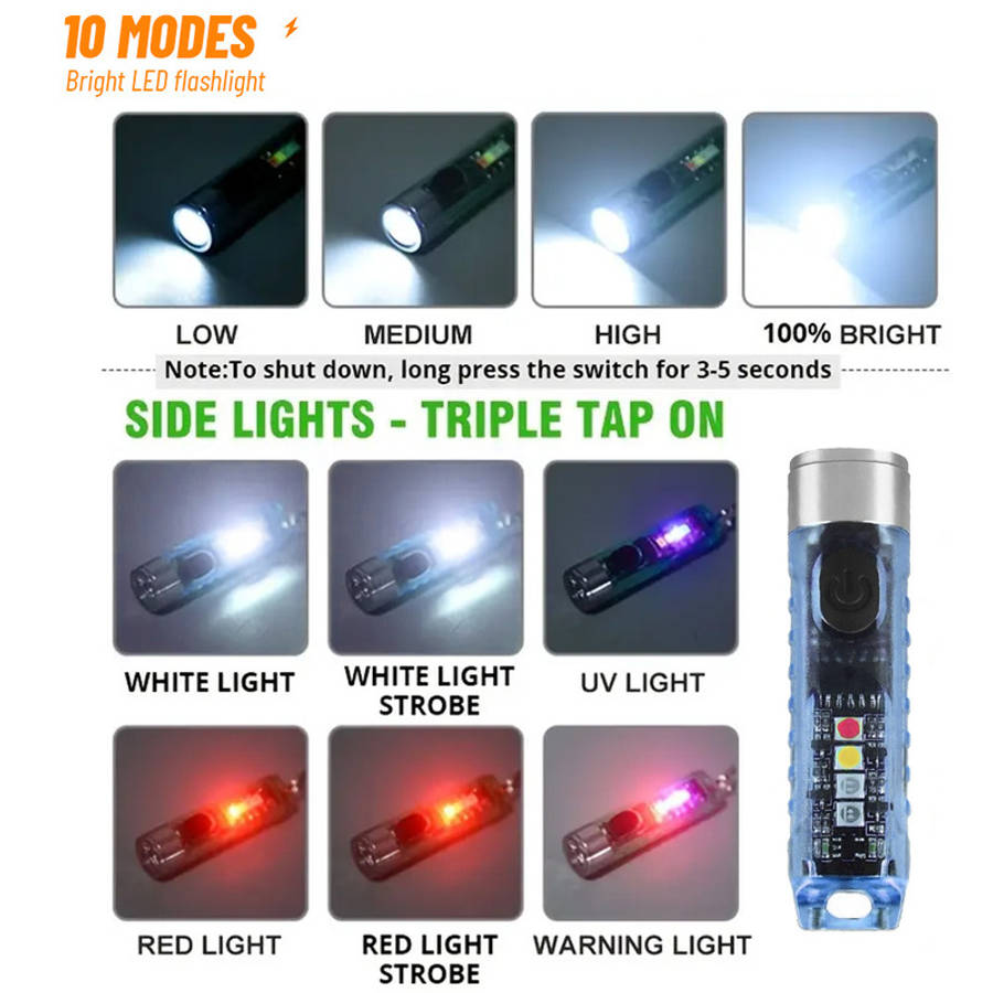 Keychain Ornament Items Flashlight Quantity2Pcs