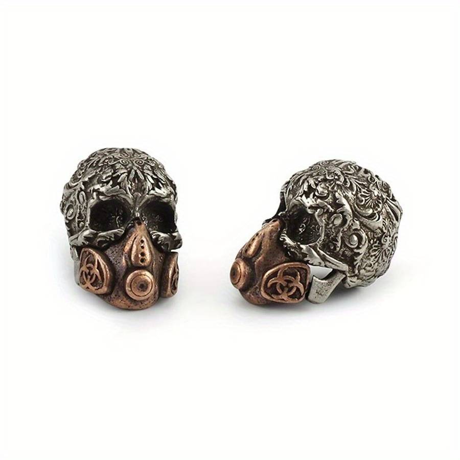 1Pcs Innovative Elegant Metallic Finish Funky Brass Skull Bead Pendant For Home