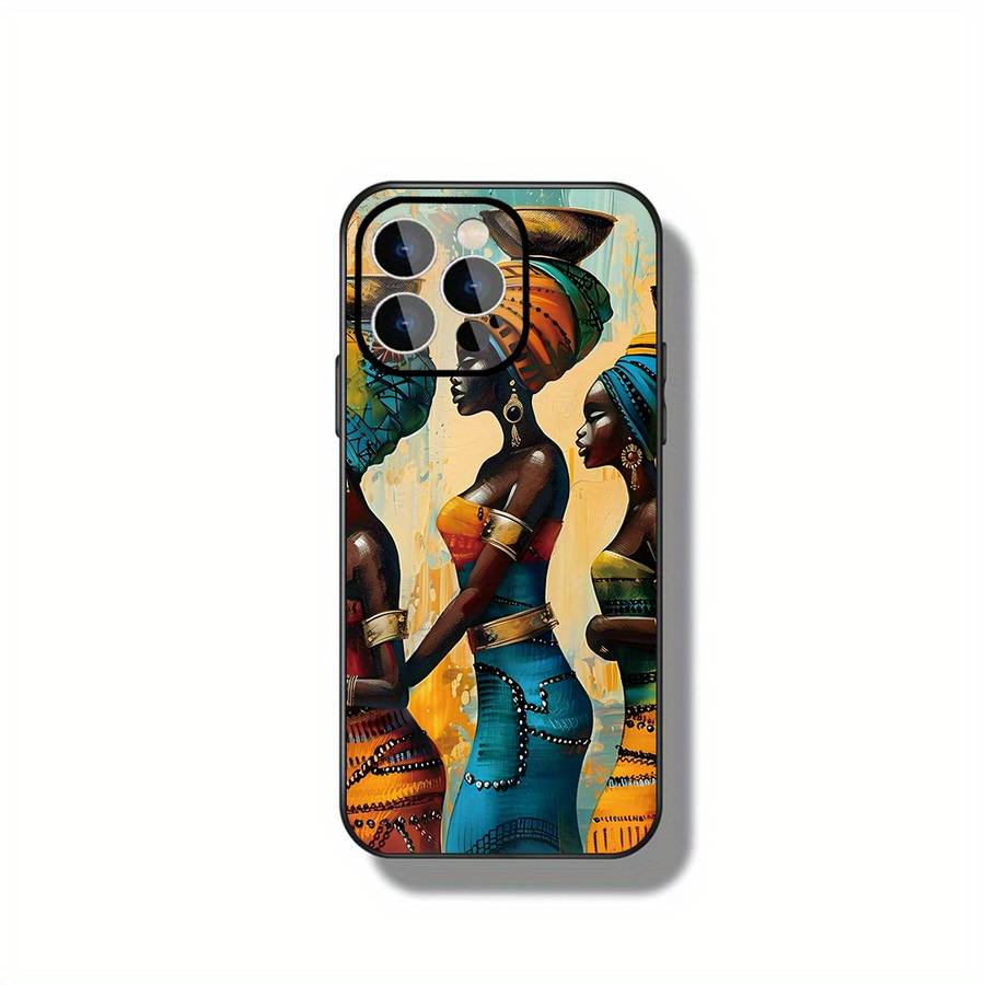 1Pc Black For iPhone 15 Plus African Women Phone Case
