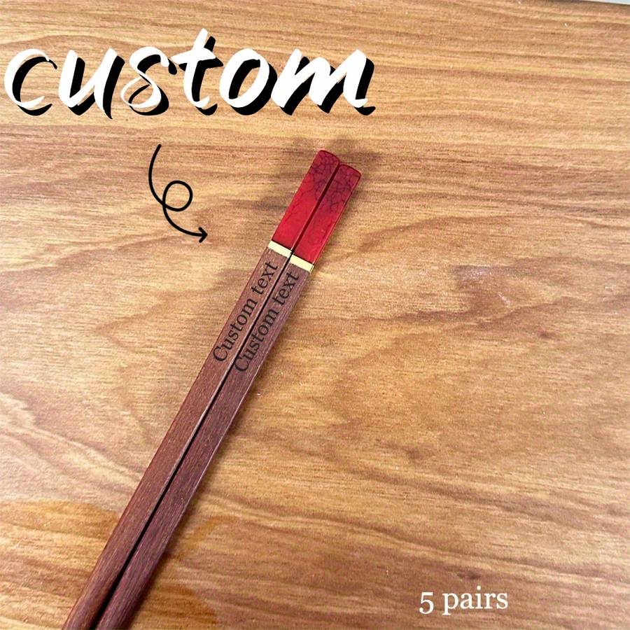 Chopsticks Color Red 5 Pairs Please Note The Engraving Content
