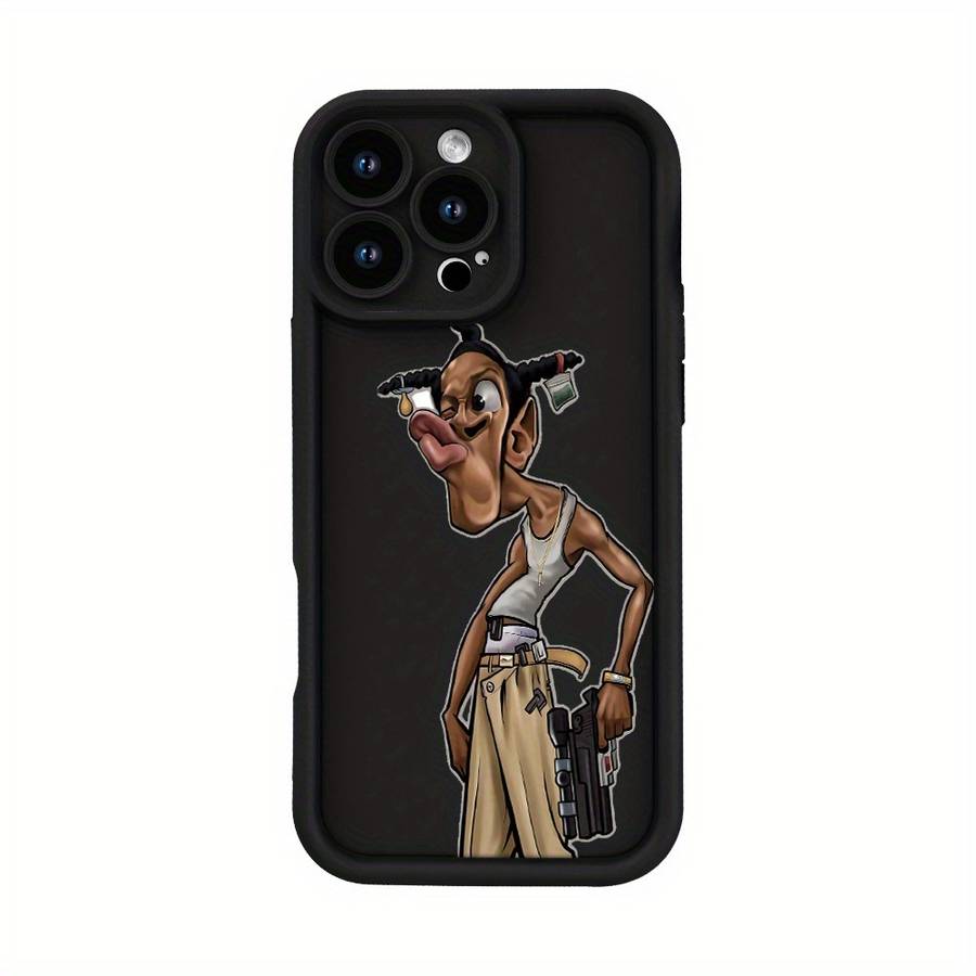 1Pc Black For iPhone 7 Plus 8 Plus Hip Hop Youth Pattern Phone Case