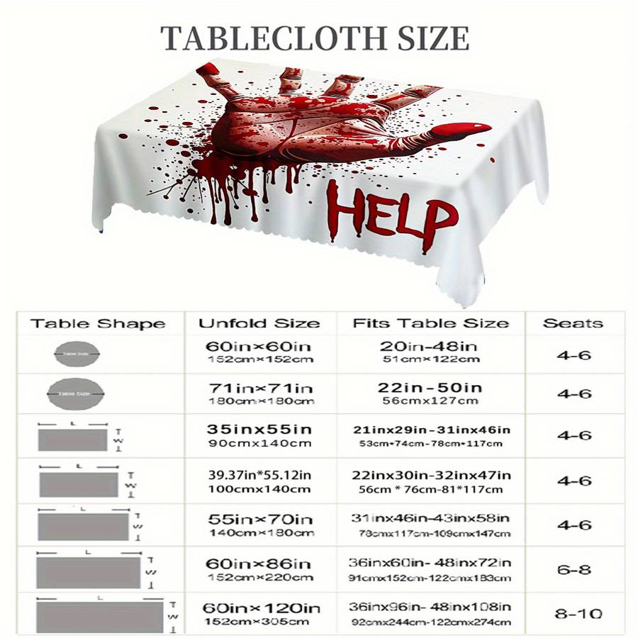 Halloween tablecloth decoration size 60inch x 120inch 152cm x 305cm or rectangular