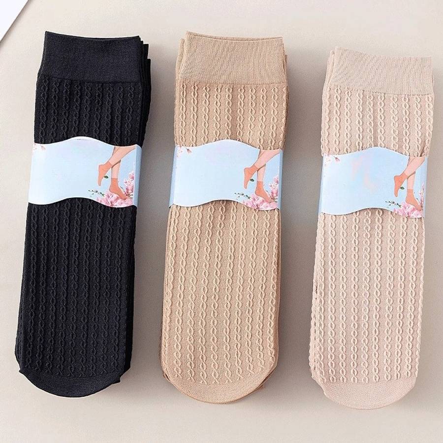 Women S Socks Color Black 5 Pairslight Beige 5 Pairs Size Onesize