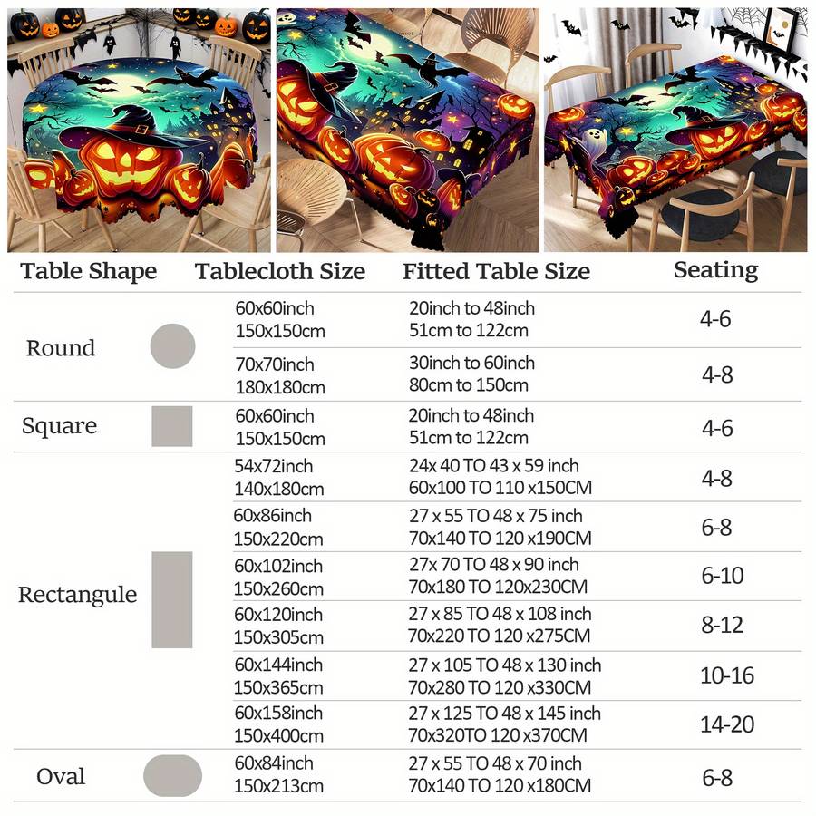 Halloween tablecloth decoration size Rectangle 60x120in or 150x305cm