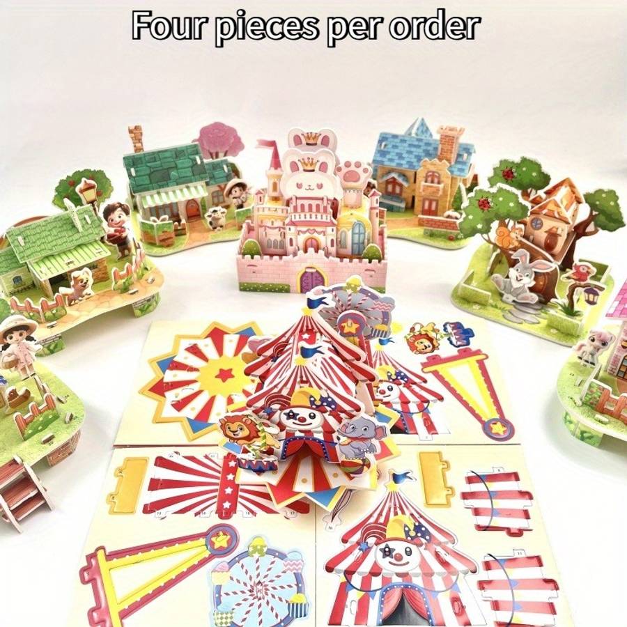 Building Toy Architectural Model Toy Set Model Random Quantity 4 Pcs