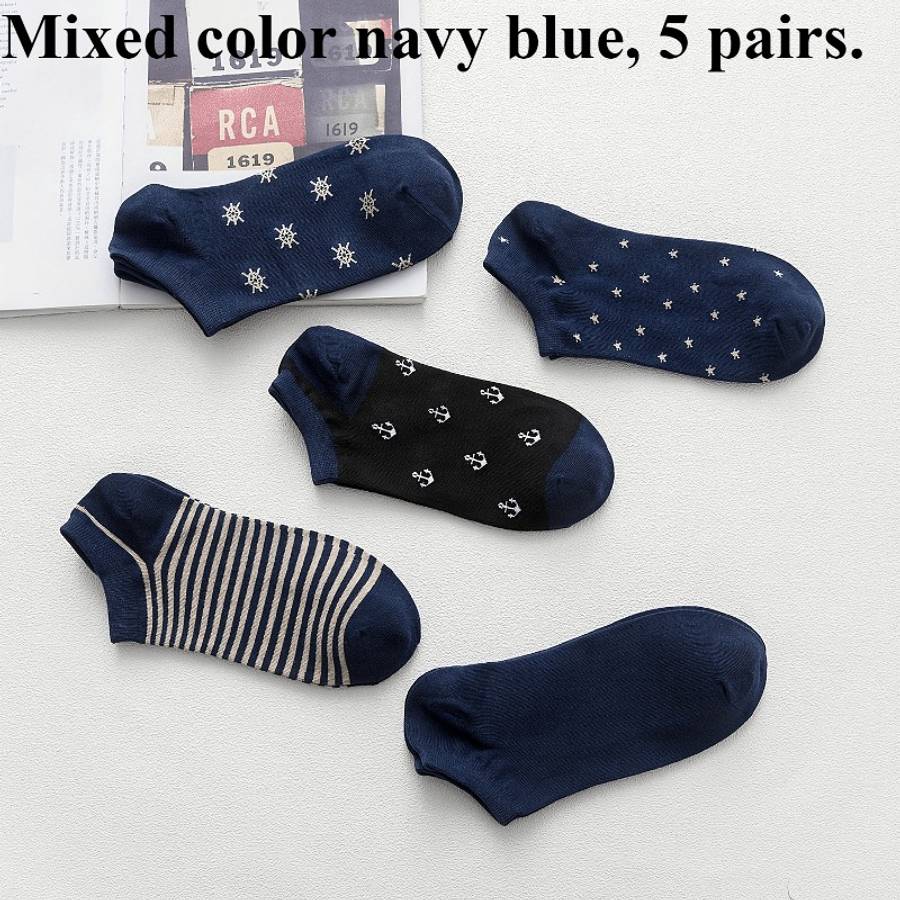 Women S Socks Color Mixed Navy Blue 5 Pairs Size Onesize