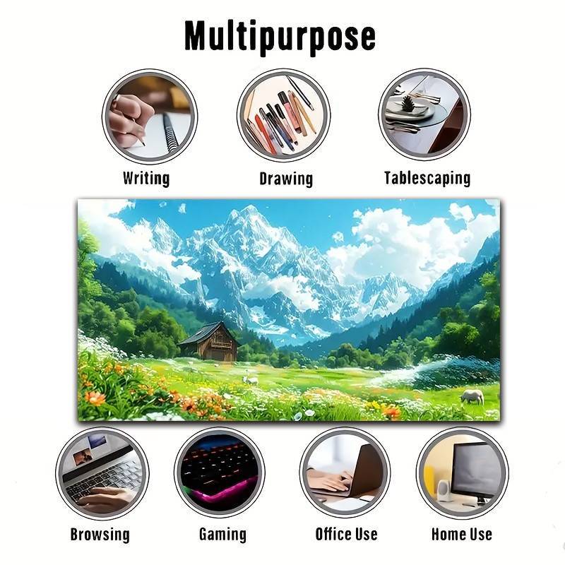 Mouse Pad Size 1Pc Snow Mountain Forest 30X80Cm