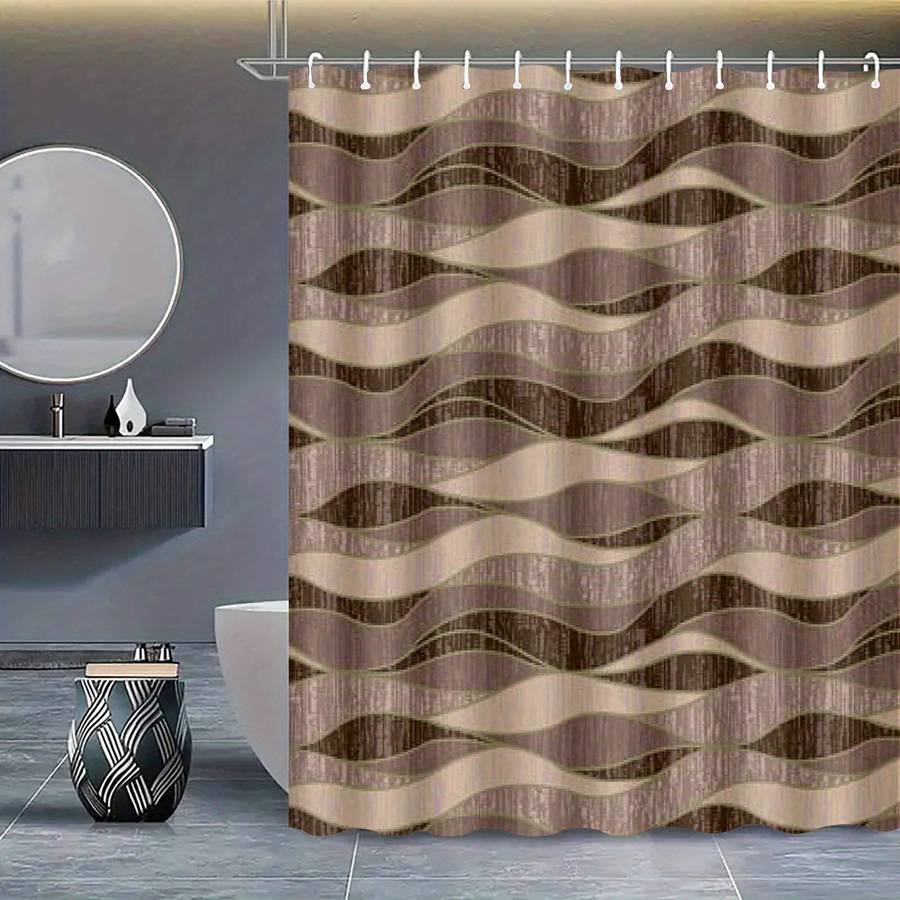 Waterproof Shower Curtain Color Brown Size 100X180 100.0Cm*180.01Cm