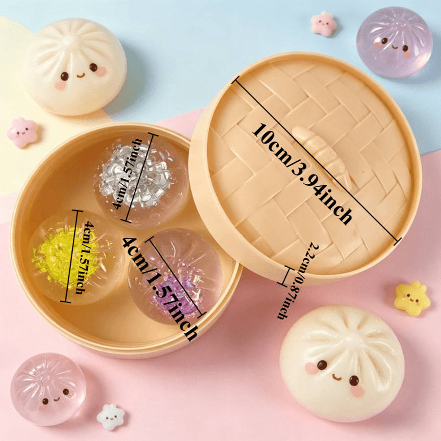 Squeezable Toys Color Random Colorsluminous Version Style 5Pcs Set3 Bun 1 Lid 1 Base