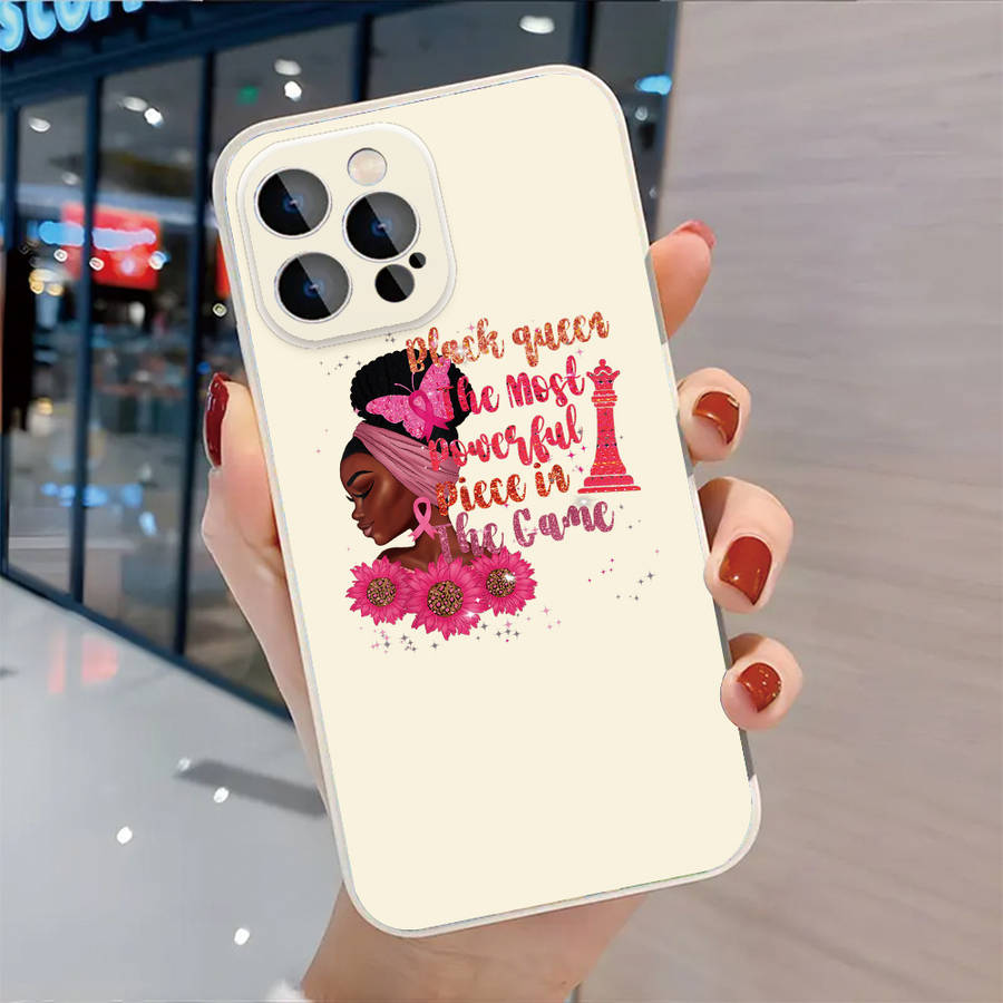 1Pc Black For iPhone 15 Black Queen Phone Case