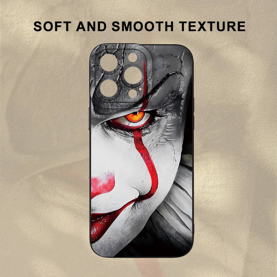 1Pc Black For iPhone 12 Pro Max Clown Pattern Phone Case