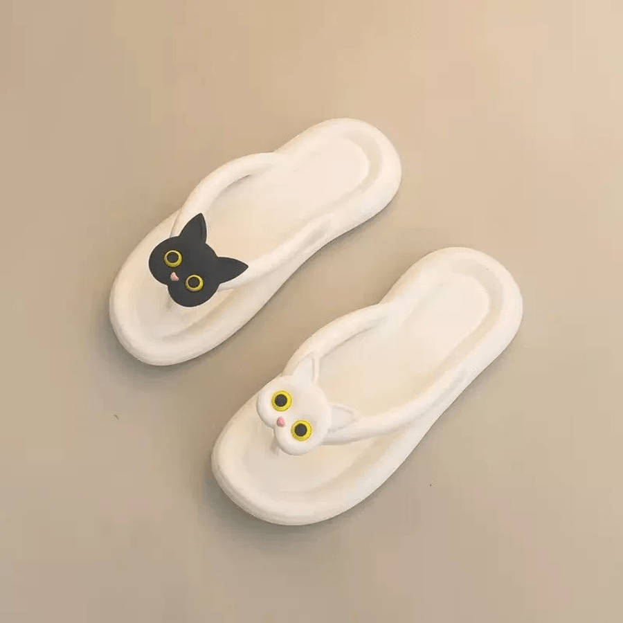 Ladies Summer Flip Flops White Uk 3.5-4