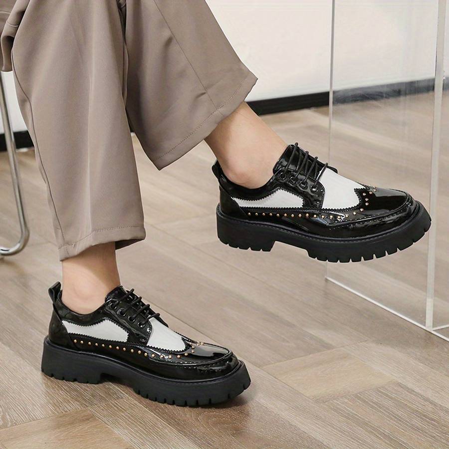 Mens Leather Shoes Color Black Sizeuk 8