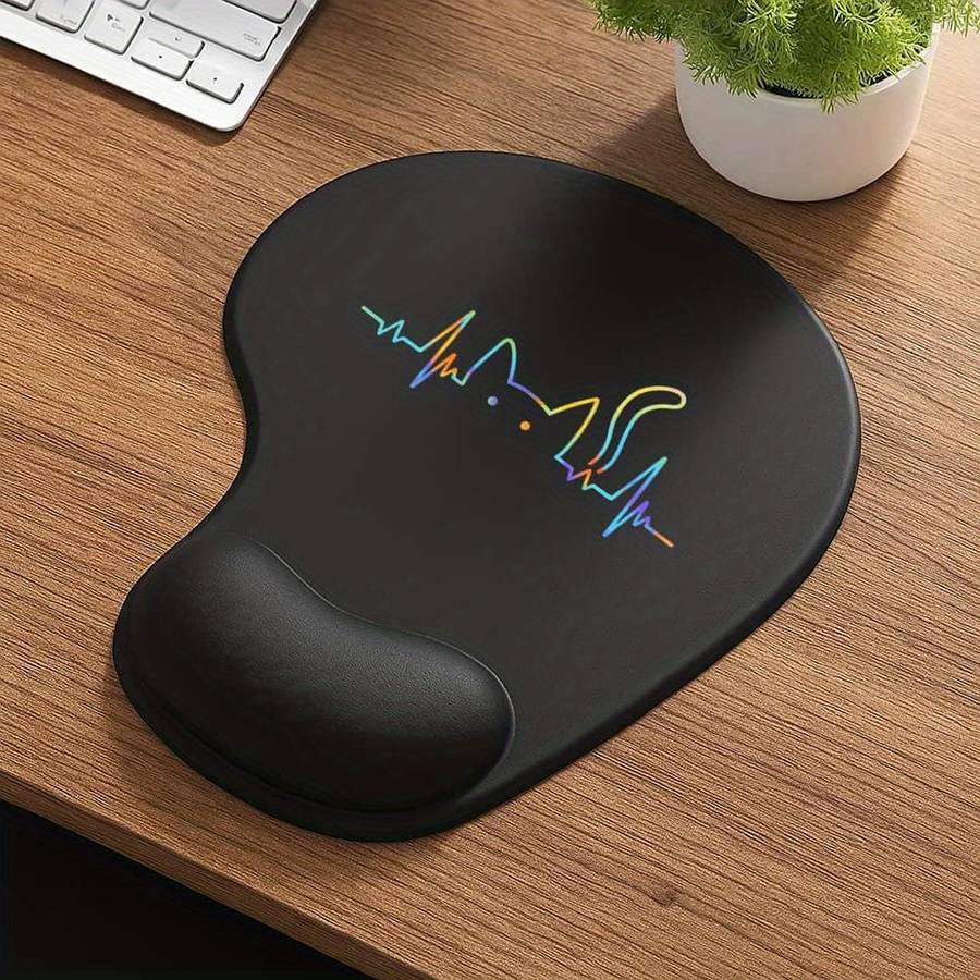 Professional EcoFriendly Heartbeat Mouse With Wrist Rest For Study Room Pink