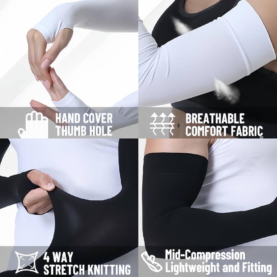 Sunscreen Sleeves Color 2Pcs Dark