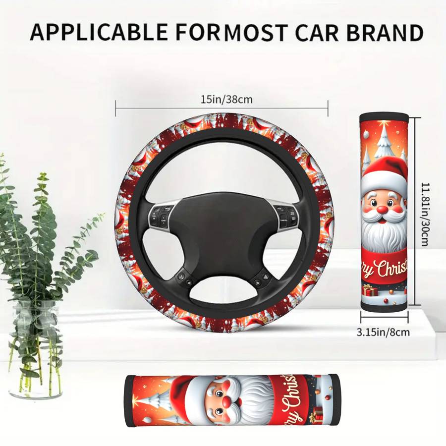 Car Steering Wheel Cover Mixed Color Size 3Pcs
