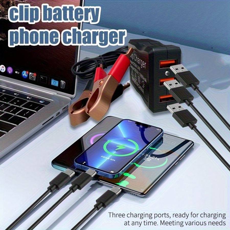 Versatile 1Pc 8V12V24V Alligator Clip Charger Battery Converter Power For Home