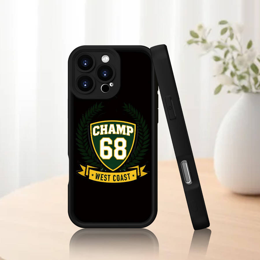 1Pc Black For iPhone 16 Trendy Sports Style Phone Case