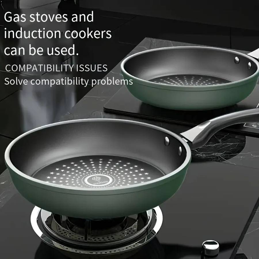 Frying Pan Color Green 24.0 Cm With Cover Sizedimensions 26.5Cm*25Cm*6Cm Weight 732G