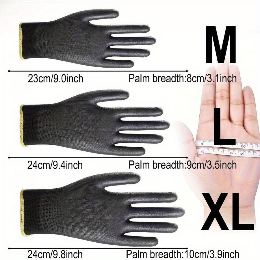 Work Gloves Size L Items Thickened Black Gloves