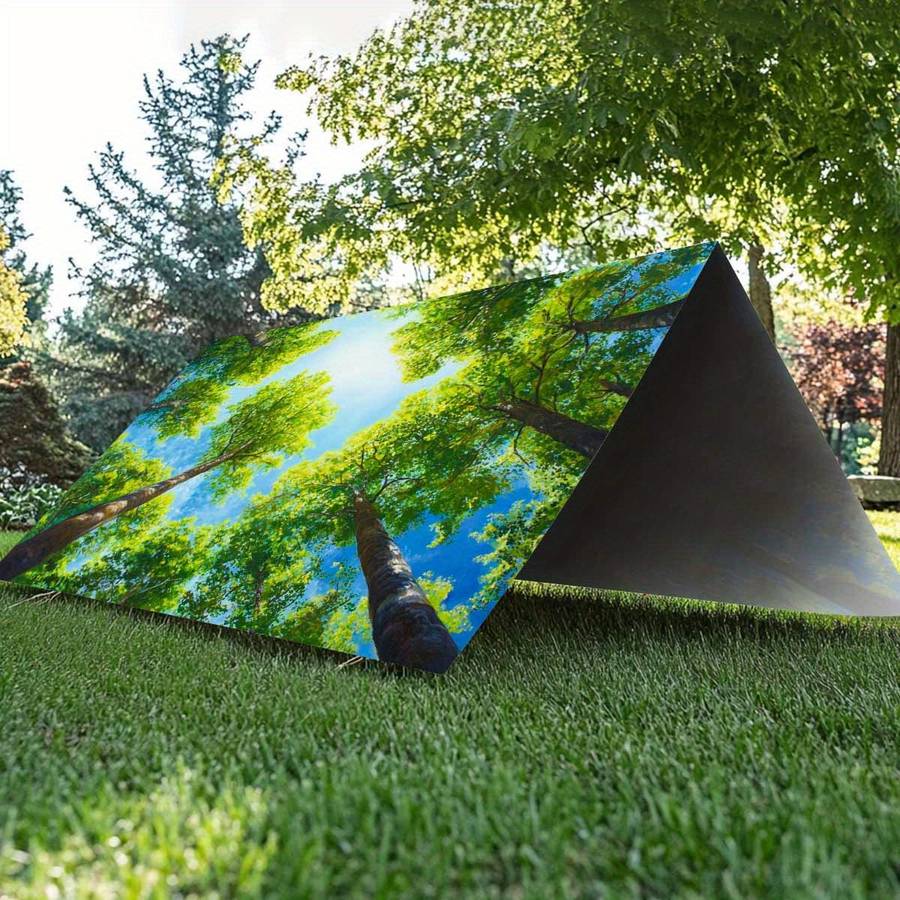 Premium Large Camping Tent Lush Green Forest Canopy Graphic Print All Season