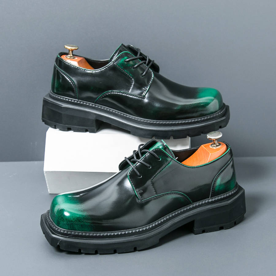 Mens Leather Shoes Color Green Sizeuk 8