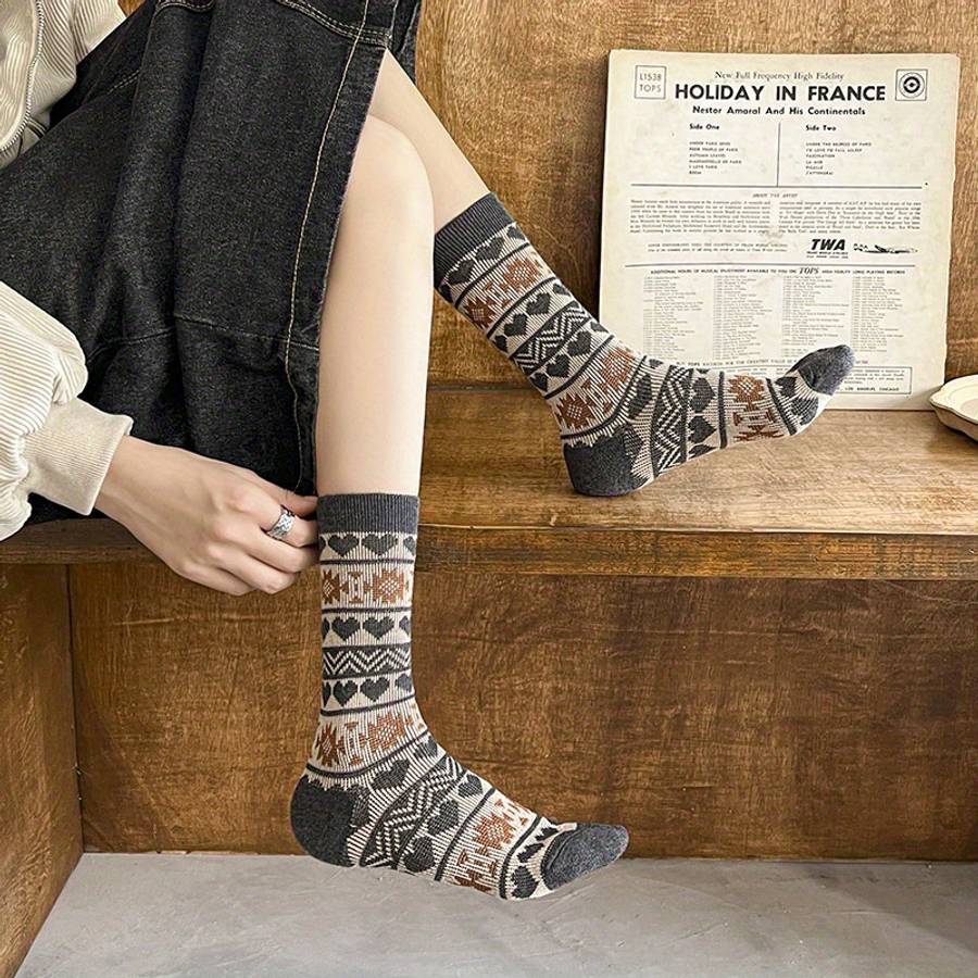 Women S Socks Color 5 Pairs Of Gray Size Onesize