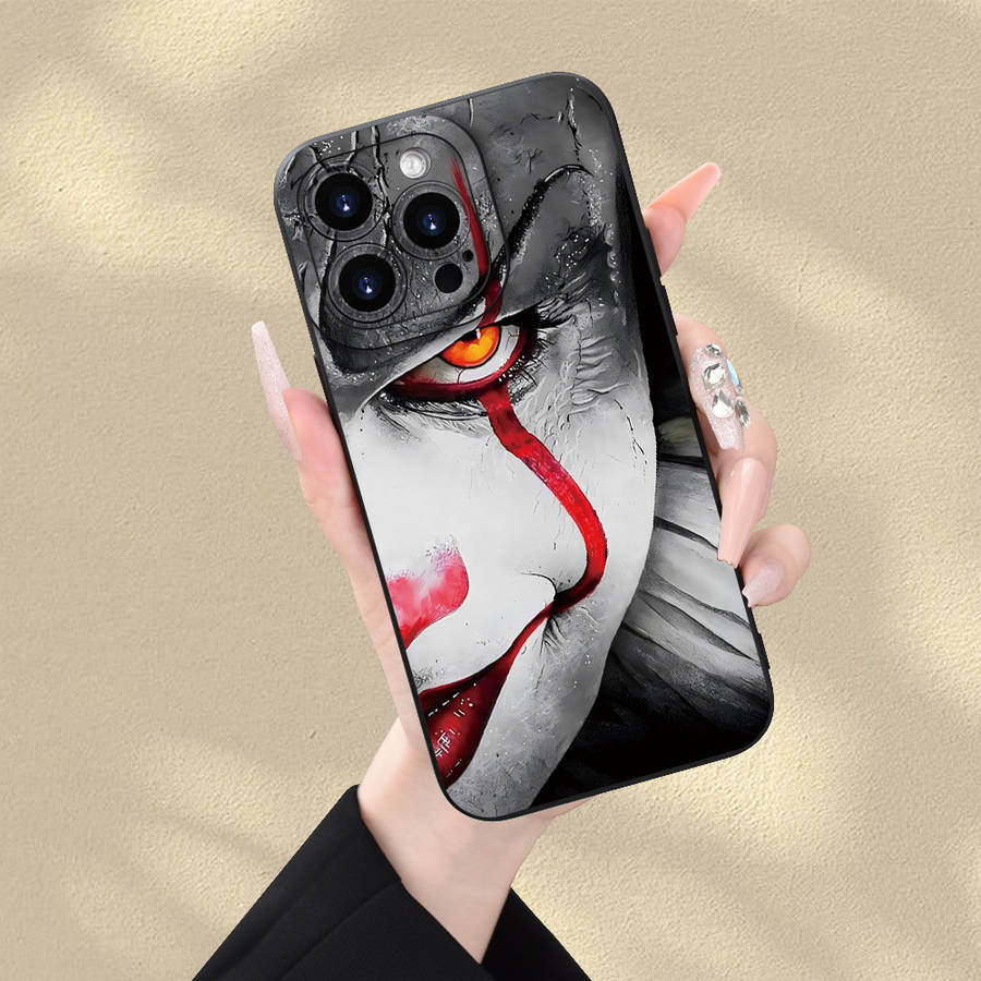 1Pc Black For iPhone 12 Pro Max Clown Pattern Phone Case